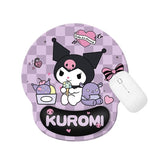 ZORBES® Mouse Pad, Ergonomic Mouse Pad with Comfortable Gel Wrist Rest Support and Lycra Cloth, Cute Cartoon Kuromi Print Office Non-Slip PU Base for Easy Typing Pain Relief, Durable&Washable, 22x24cm