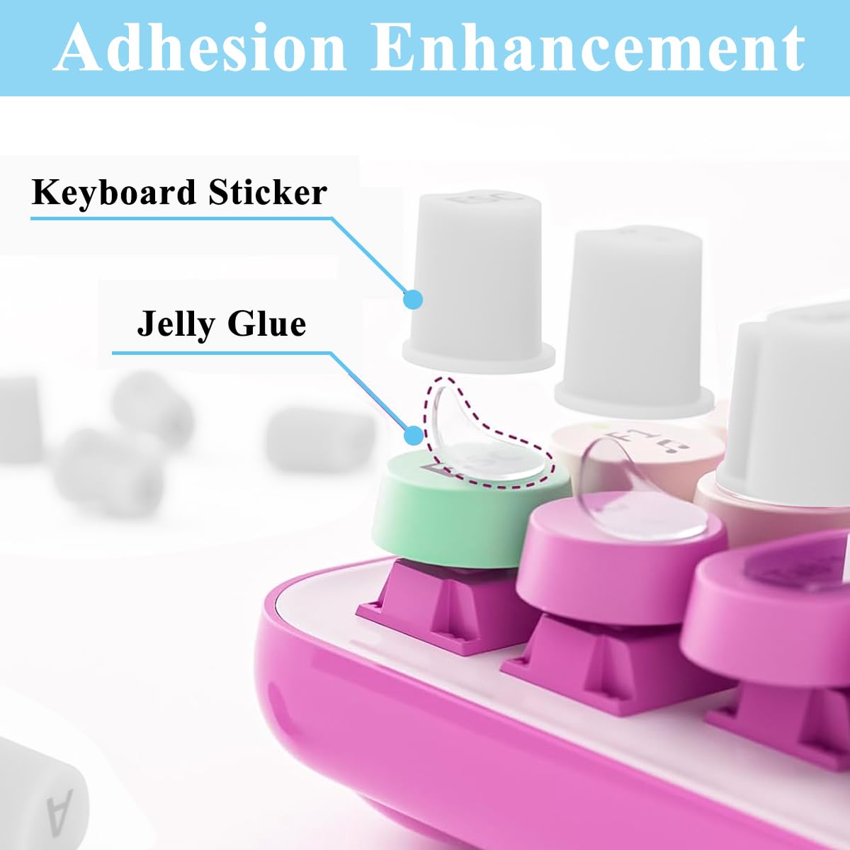 ZORBES Raised Key Stickers for Long Nails