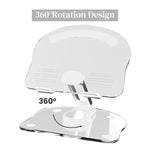 ZORBES® Phone Holder Desk Phone Holder 360° Rotating Desk Phone Holder Anti-Slip Strip Design Fashion Acrylic Transparent Folding Desk Phone Holder for Phone, Tablet Up to 12.9 Inches