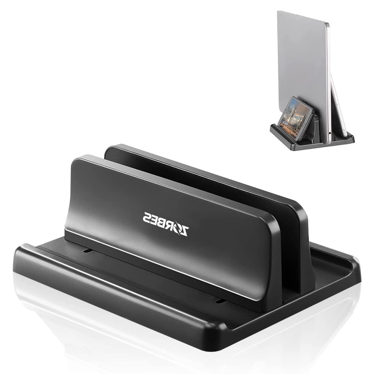 Verilux Adjustable Vertical Laptop Stand for Desk with 1.84 cm Slot Width and ABS Build