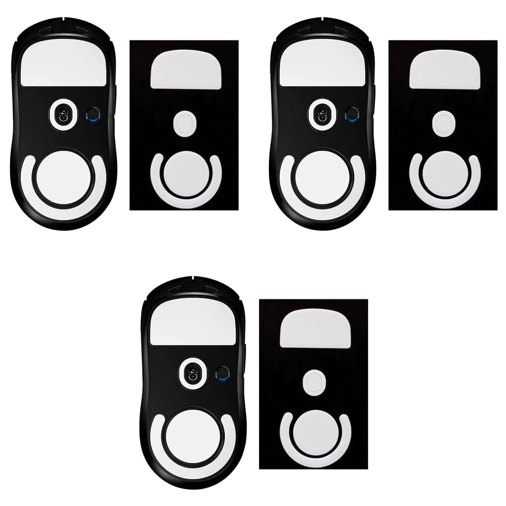 Verilux Mouse Feet Skates for Logitech G Pro X Superlight featuring Rounded Curved Edges 0.7mm Smooth PTFE 3PCS