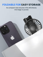 Verilux USB Handheld Fan for Travel and Office with 5000mAh Battery | Detachable Neck Strap