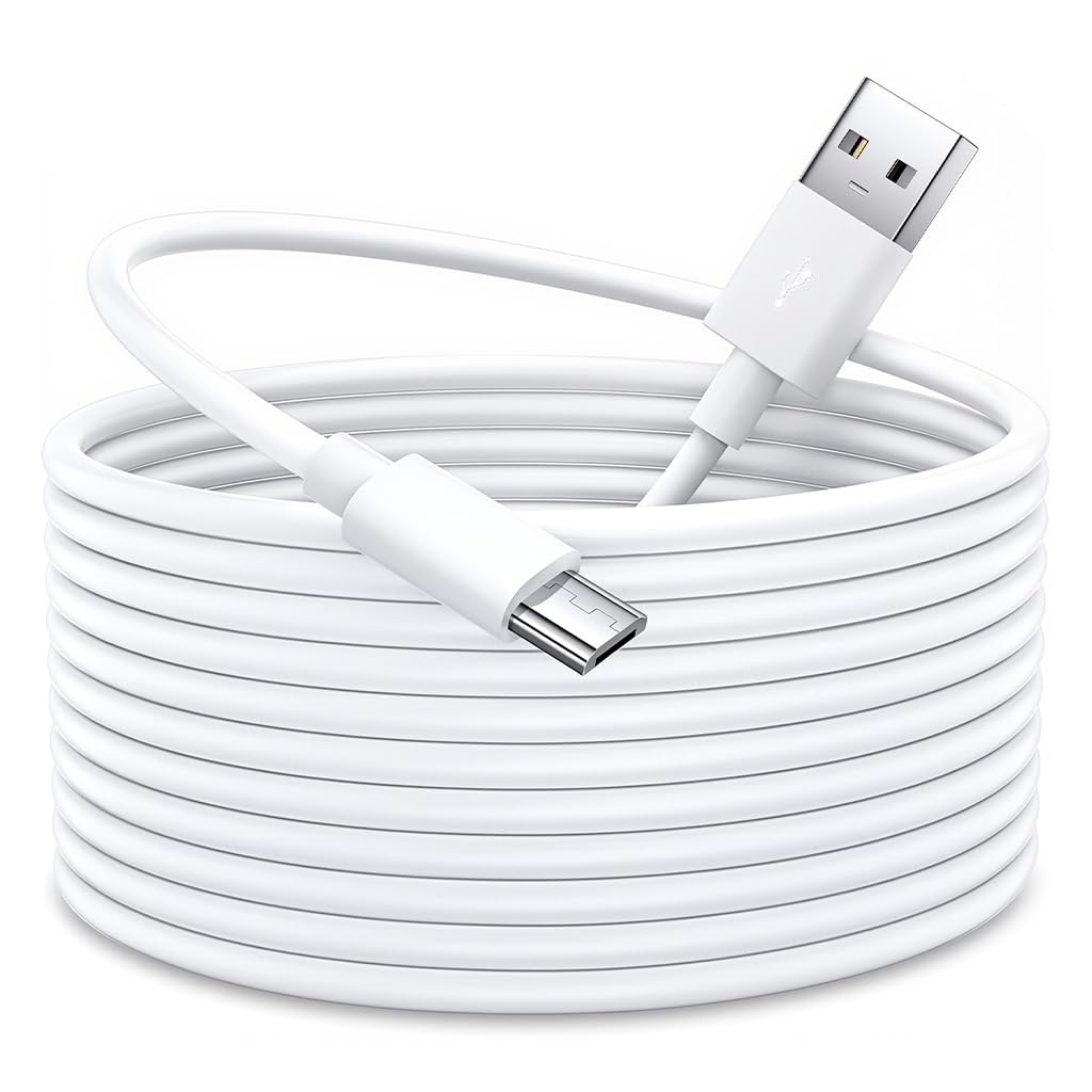 Verilux Micro USB Extension Cable for Security Cameras with Reinforced Connectors 19.6 ft | Stable Power Supply