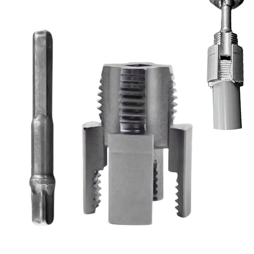 Serplex® 1/2" Pipe Threading Die Head for Electric Drill, 2 in 1 Integrated Internal & External Pipe Threading Tool with Hex Shank, Pipe Threader Tool, Universal Pipe Threading Tool