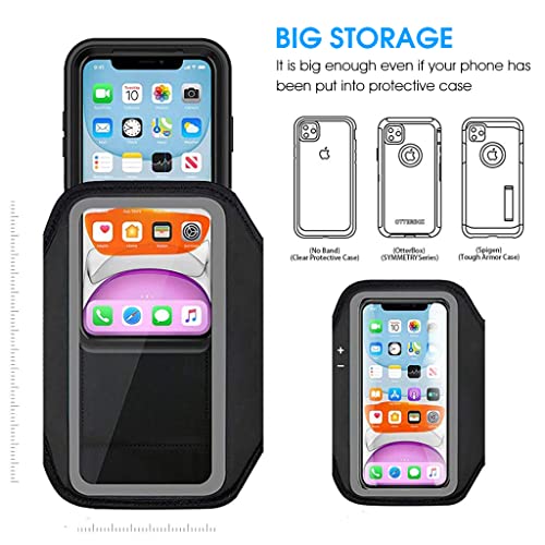 ZORBES® Armband for Mobile Phone Running, Waterproof Phone Holder for Running for iPhone 13, 12, 11, XR, Elastic Arm Band with Card Holder for Within 7in 's Mobile 2 PCS