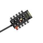 Verilux CPU Cooling Fan Hub for ATX Computer Case with 10 Port 12 V SATA PWM Control