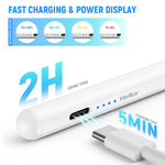 Verilux® Stylus Pen for Android Tablet with Battery Indicator Stylus Pen USB-C Rechargeable Tablet, for IPad iPhone iOS/Android Xiaomi Pad Other Tablets Ipad Pencil 15 mins Fast Charging