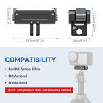 ZORBES® Action Camera Mount for Osmo Action 5 Pro / 4/3 Magnetic Quick Release Metal Base Mount