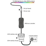 Zeitel® ARGB Controller 5V 3Pin RGB Controller for PC, Built-in Light Modes, SATA Power Supply Light Stripe Remote Controller, PC Modification ARGB Controller for ARGB Fans, ARGB Light Strips