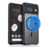 ZORBES® Phone Case for Google Pixel 8 Full Protection Phone Cover for Google Pixel 8 with Magnet Ring Compatible with MagSafe, Fashion Matte Black Hard Shockproof Protective Case for Google Pixel 8