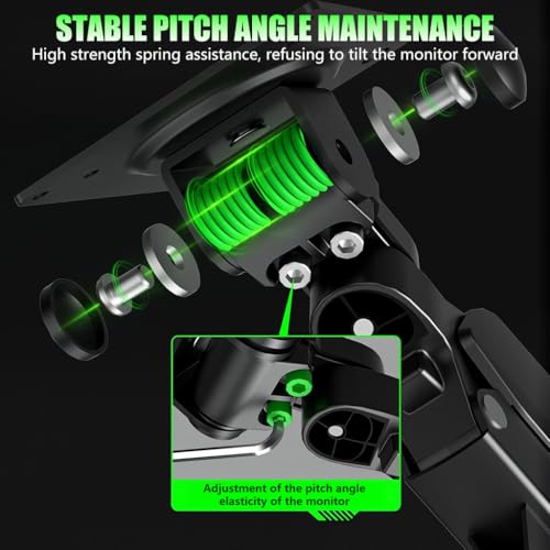 Verilux® Aluminum Alloy Monitor Mount Adjustable Monitor Stand with Flexible Arm Ergonomic Screen Holder Desk Clamp for 32 to 49 Inch Displays Supports Up to 20kg