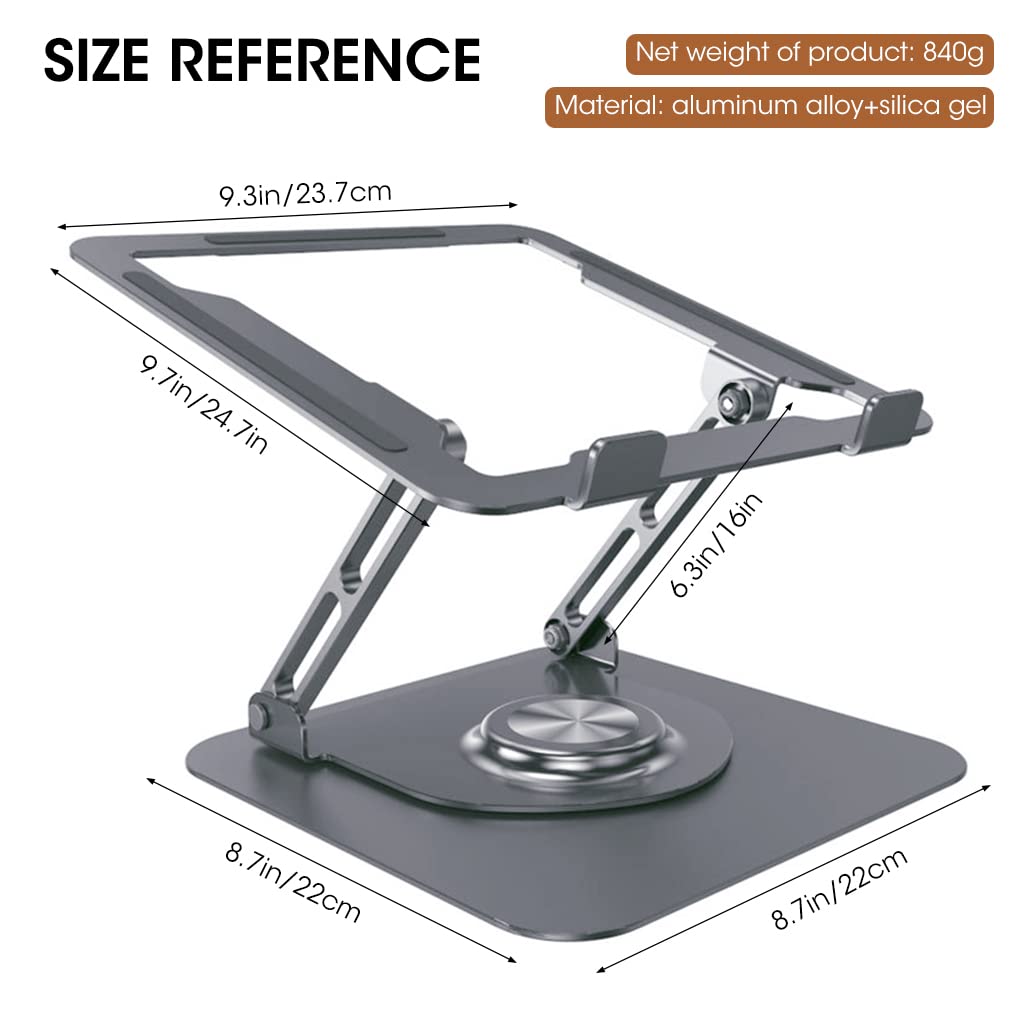 Verilux Laptop Stand for Desk, Adjustable Laptop Stand 360 ¡ã Rotatable Laptop Holder for 10-16Laptop, Laptop Stand for Table, Portable Laptop Stand for MacBook Pro/Air, Laptop Holder for Desk