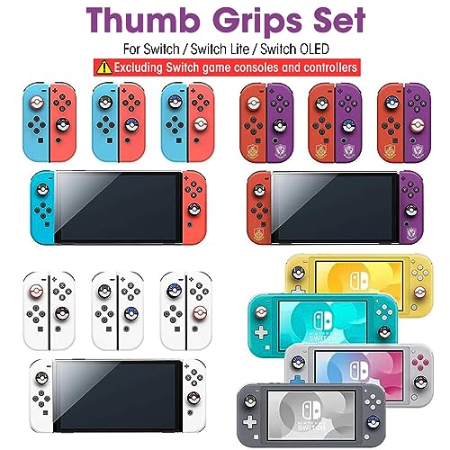 ZORBES® 12PCS Silicone Joycon Thumb Grip Caps Creative Ball Design Joy-Con Thumb Grip Cap Suitable Controllers of Switch OLED Lite