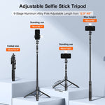 ZORBES® 60'' Retractable Phone Tripod Rotatable Selfie Stick Tripod for Phone & DSLR Professional Photography Tripod, Lightweight Selfie Stick Tripod with Bluetooth Remote Use