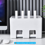 Verilux Router Stand Cable Organizer Box for Home and Office with Double Layer 31×21×20 cm | ABS Storage for Cables and Power Boards