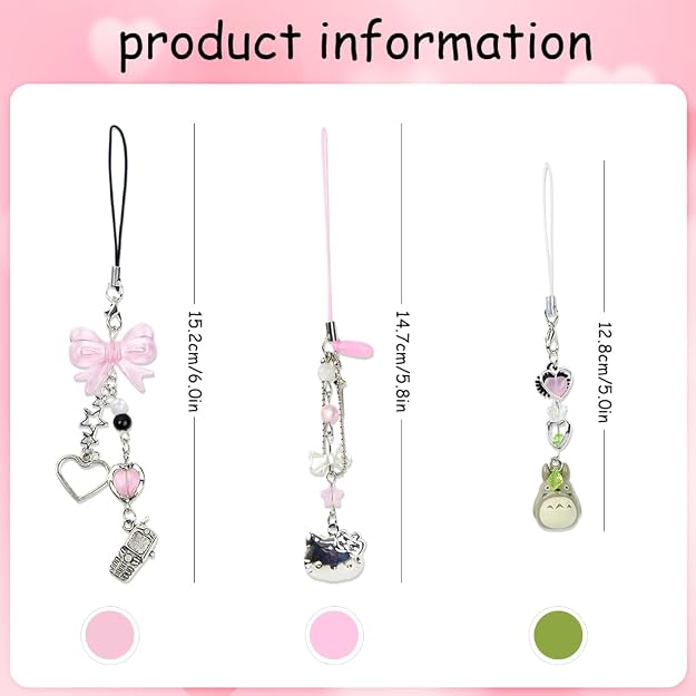 ZORBES 3-Piece Y2K Butterfly Phone Charms