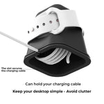 ZORBES® 2 in 1 Charger Stand for Apple Watch Charging Dock Holder Stand Accessories for Apple Watch Series 7/6/5/4/3/2/1/SE(45/44/42/41/40/38mm) Charging Adapters NOT Included - Black