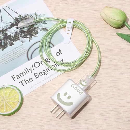 Verilux® Charger Protector Set of 12PCS Cover Cable Coil Sleeve Connector Cartoon Case Compatible with 20W 30W iPhone Charger