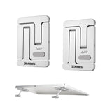 ZORBES® Laptop Risers, 2Pcs Aluminum Alloy Laptop Stands with 3 Adjustable Height, Folding Self Adhesive Compact Laptop Riser for Ergonomic Typing, Heat Dissipation, and Stable Support