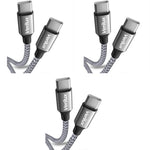 Verilux USB C Cable for Fast Charging with 60W Power Delivery and 16.4ft Nylon Braid | 3 Pack
