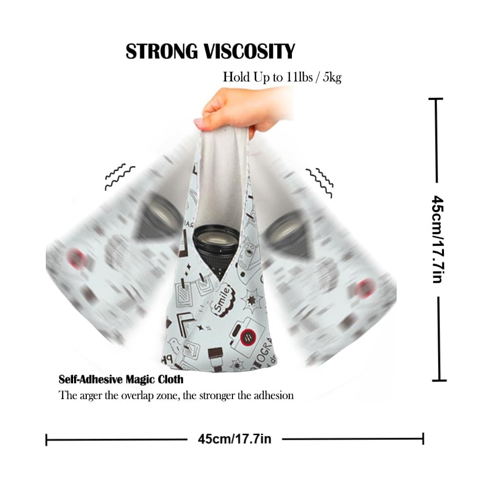 ZORBES® Camera Lens Wrapping Cloth 45x45cm Magic Grippy Multi-Use Cloth, Fashion Print Design, Non-Slip Waterproof Silicone-Coated Organizer Wrap Cloth for Tools, Gears, Accessories