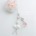 ZORBES Y2K Strawberry Beaded Keychain Charm