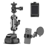 ZORBES® 2 in 1 Action Camera Car Mount 360 ° Rotatable Suction Cup Car Phone Holder Universal Action Camera Mount with 1/4'' Thread, Vertical & Horizontal Filming Mount
