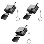 Verilux TF Card Reader for Type C Devices with OTG Function and Keychain | 3PCS Portable