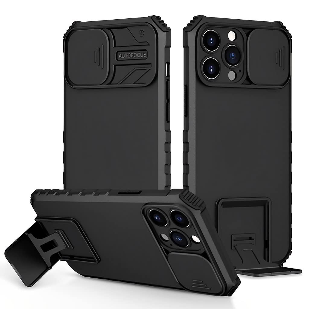 Verilux for iPhone 13 Case with Stand, iPhone 13 Cover with Camera Protection, Shockproof Heavy Duty Protective iPhone 13 Case, TPU iPhone 13 Back Cover with Slide Camera Cover