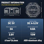 ZORBES® Phone Cooler for Gaming Magnetic Mobile with 4 Level Modes LCD Display RGB Light Semiconductor Technology Clips for iOS Android Phones 3PCS