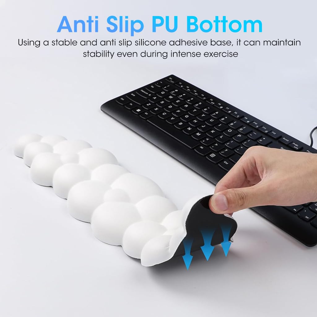 Verilux® Desktop Computer Typing Wrist Rest Keyboard Wrist Rest Fatigue Relief Arm Rest for Typing Non-Slip Base Wrist Rest Ergonomic Design Creative Bubble Memory Foam PU Wrist for Typing, Gaming