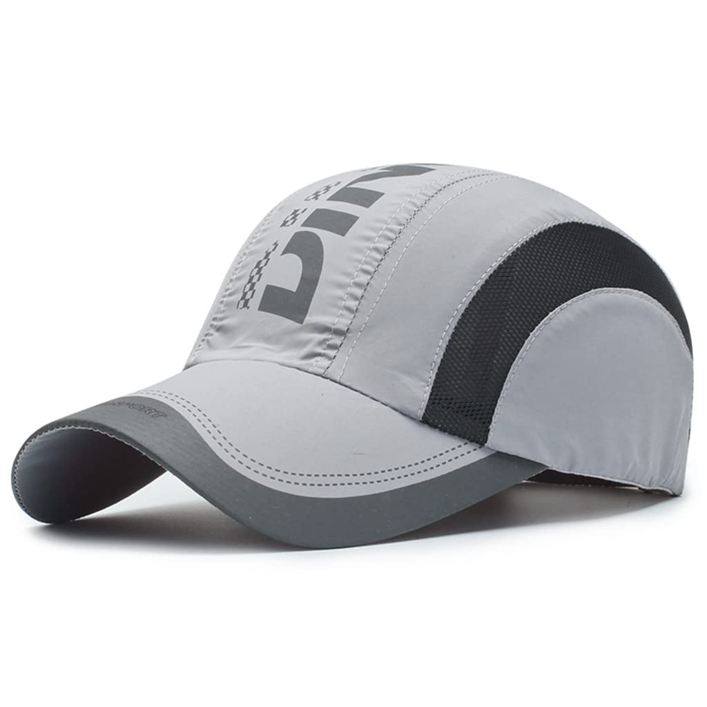 SERPLEX® Polyester Sports Cap for Men and Women Breathable Classic Outdoor Games Baseball Hat for Fishing, Hiking with Adjustable Buckle Closure - Grey