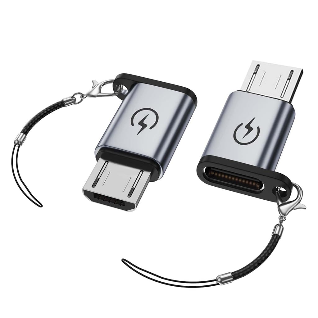 Verilux® 2 Pack Type C to Micro USB Adapters, 18W Type C Female to Micro Male Charger Converter with 480MBPS Data Transfer Compatible with Galaxy S7 Edge S6 S4, LG Nexus 5 4, Motorola Moto G6 Play