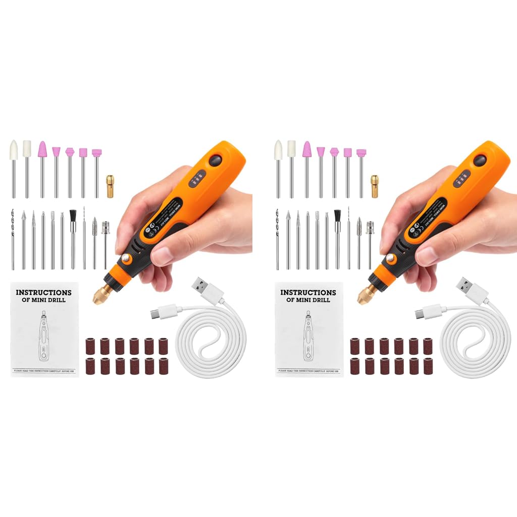 Verilux Mini Drill Kit 64PCS USB Rechargeable for Craft Engraving and Polishing | 3 Speed