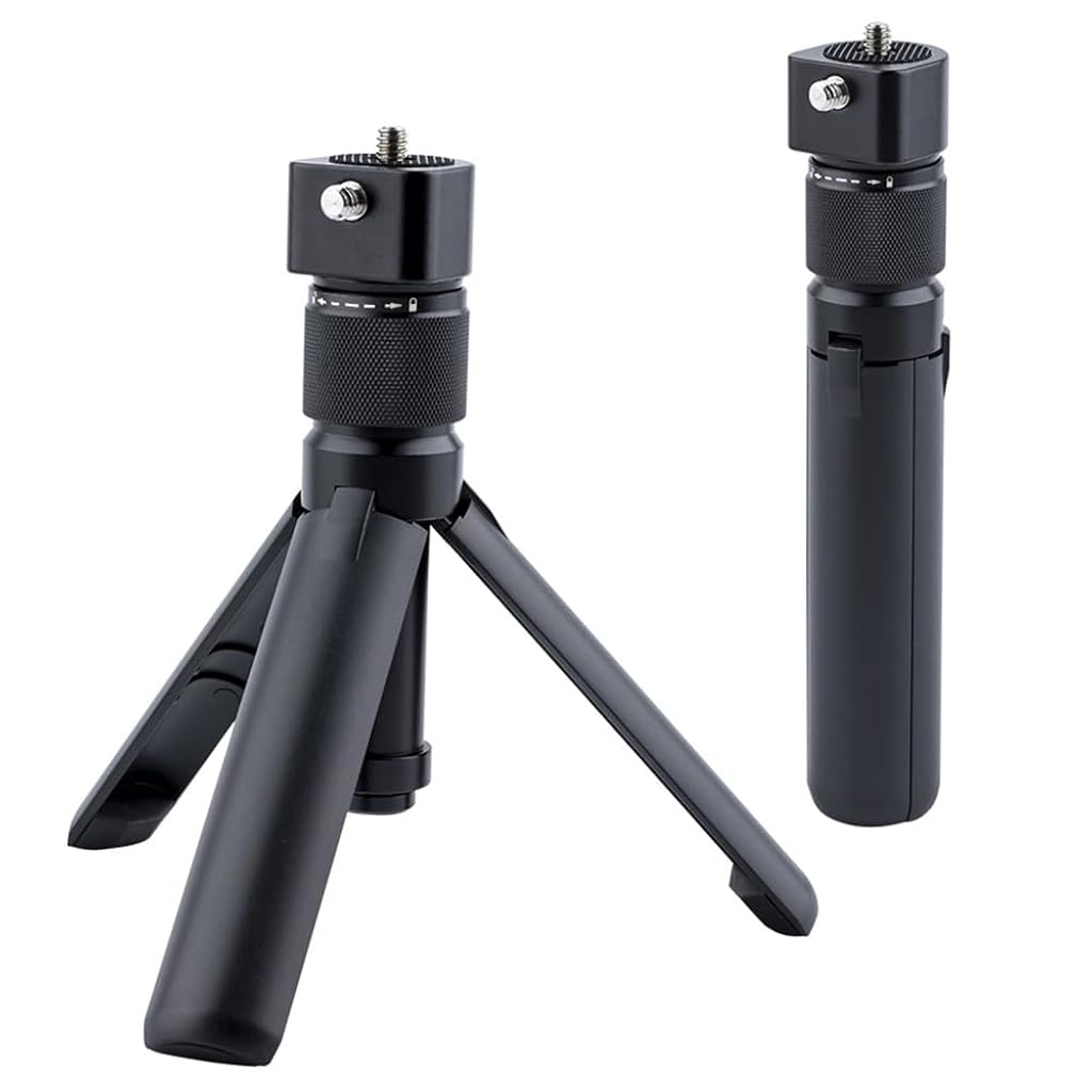 ZORBES® Bullet Time Handle Tripod Rotating Grip for X5/X4/X3, OSMO Pocket 3, – 360° Rotating Grip, 1/4" Thread, 6 lbs Capacity, Compact Selfie Stick & Tabletop Tripod-Black