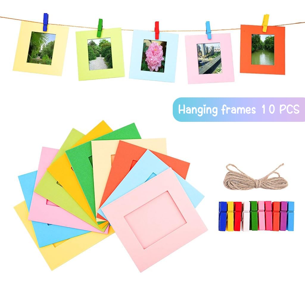 ZORBES® Decorations Kit Instax Photo Decorative Set Includes Photo Frames/Hemp String/Photo Clips/Easy Desk Photo Frames Fujifilm Instax Photo Decoration Accessories Kit