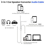 Verilux USB C to 3.5mm Audio Cable for Car and Headphones with Conexant DAC Chip 0.5m | 24bit 96kHz Sound
