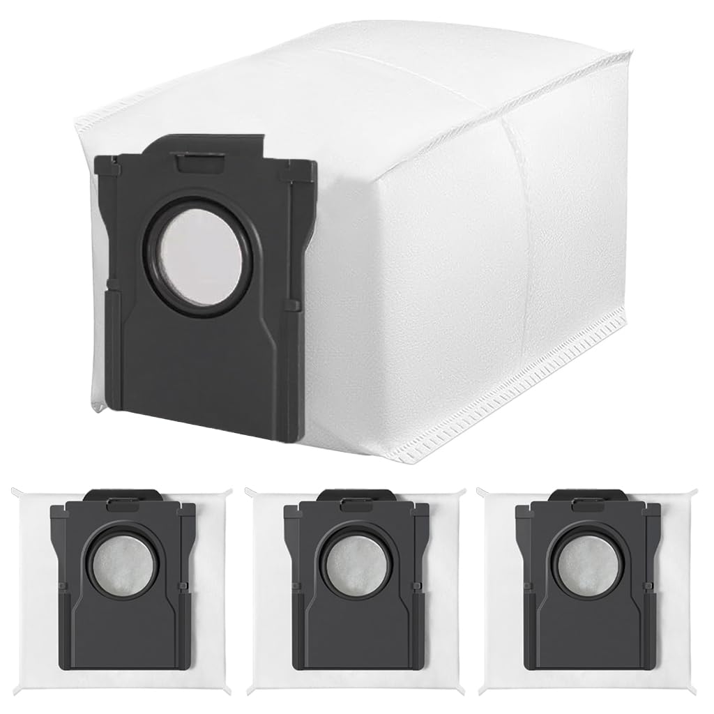 Verilux® 4Pcs Dust Bags for Dreame L10s Pro Ultra Vacuum Cleaner Replacement Dust Bags Superior Filtration Capabilities Large Dust Bags for Dreame L10s Pro, 196x108x139mm