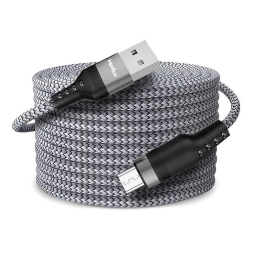 Verilux® 16.4Ft/5M Micro USB Cable, 5V/2A Micro USB Cable Fast Charging, 480Mbps Data Sync Micro USB Data Cable