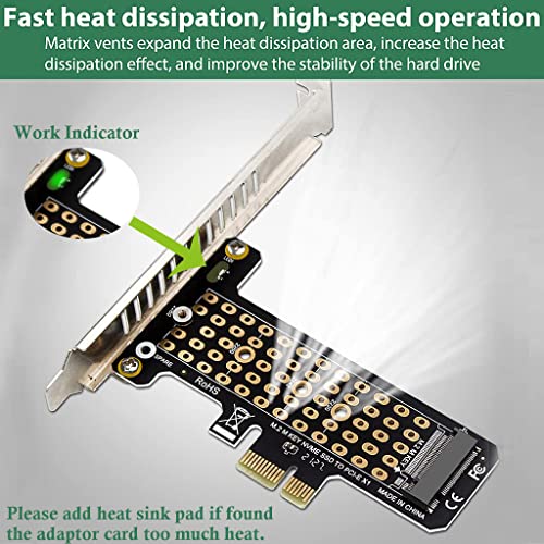 Verilux® NVMe Adapter M.2 PCIe 4.0 x1 Card for M.2 (M Key) 2230 2242 2260 2280 Size NVMe SSD Support PCIe x4 x8 x16 Slot Graphic Card 4PCS