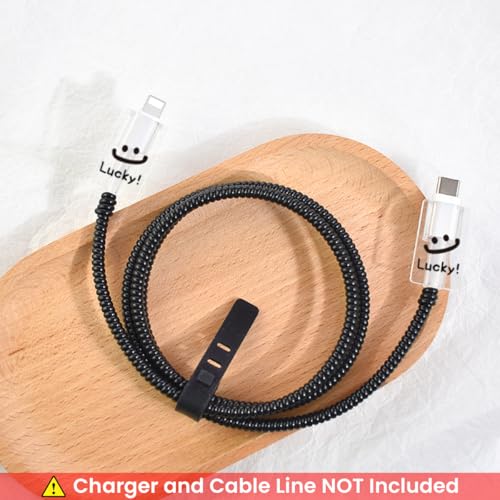 Verilux® Charger Protectors for iPhone 15 14 20W Charger Cover Charging Cable Spring Coil Protector with Simle Face Connector Sleeve for Adapter 3PCS