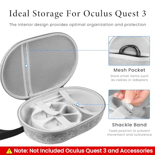 ZORBES® Carry Bag for Oculus Quest 3 Anti-Scratch Travel Case for Accessories Handle Bag with Handstrap VR Gaming Headset 2 PCS