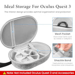 ZORBES® Carry Bag for Oculus Quest 3 Anti-Scratch Travel Case for Accessories Handle with Handstrap VR Gaming Headset 3 PCS