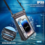 ZORBES® 8.2'' Large Waterproof Phone Bag IPX8 Diving Phone Bag Transparent TPU Screen Touch Phone Holder for Photography Beach Phone Sling Bag Accessories Bag with Removable Shoulder Strap