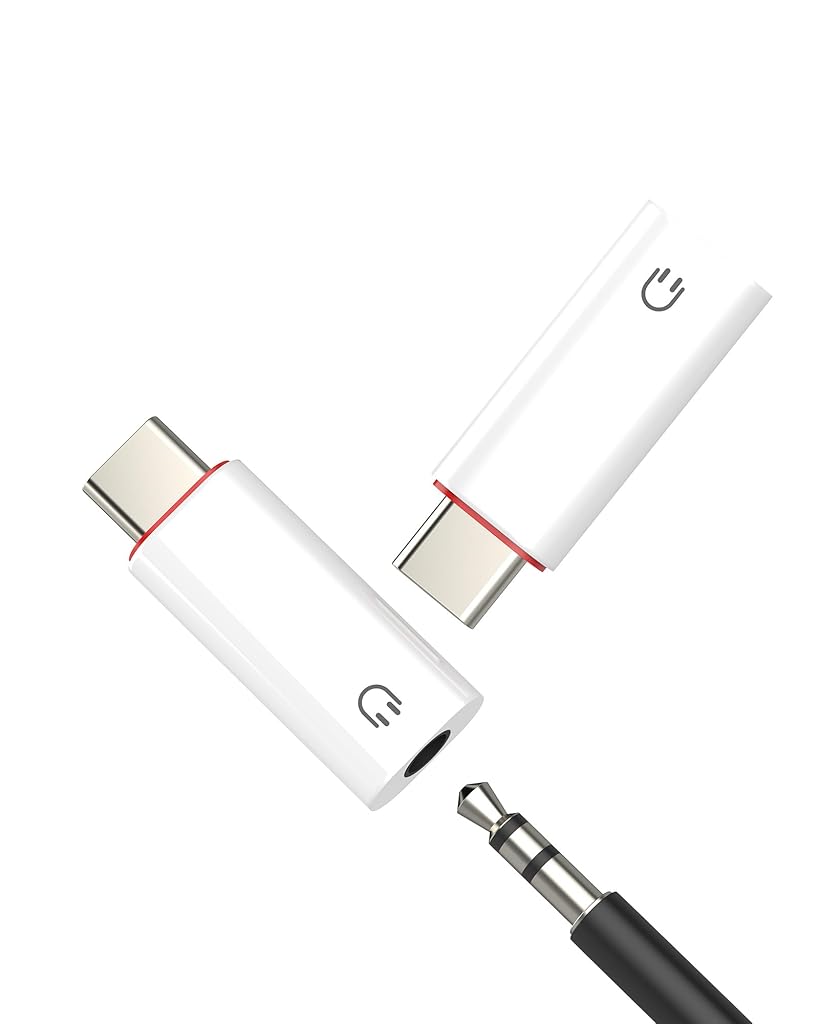 Verilux® USB C to 3.5mm Audio Jack Adapter (2 Pack) for for 16 15 Pro Max