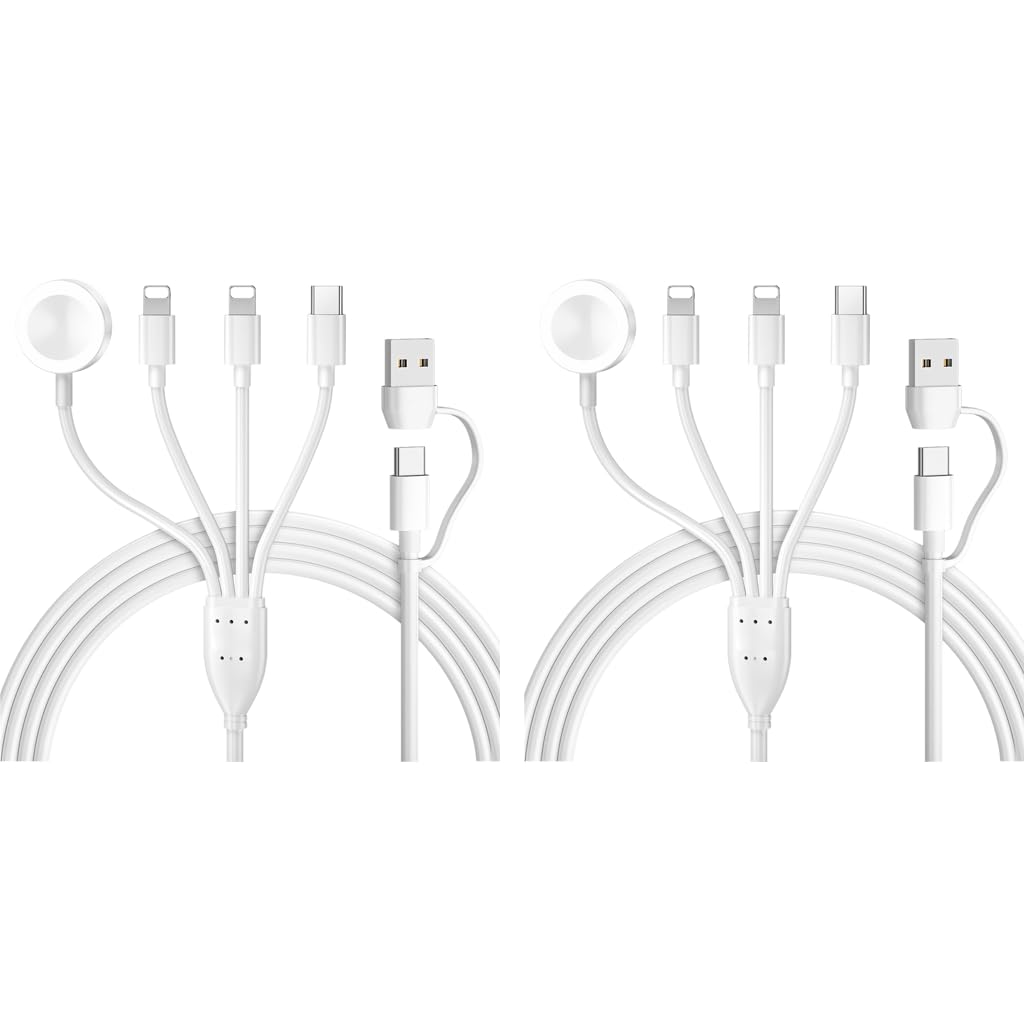 Verilux Watch Charger Cable for Apple with 4 in 2 USB C and Magnetic Pad | 5.9FT Length