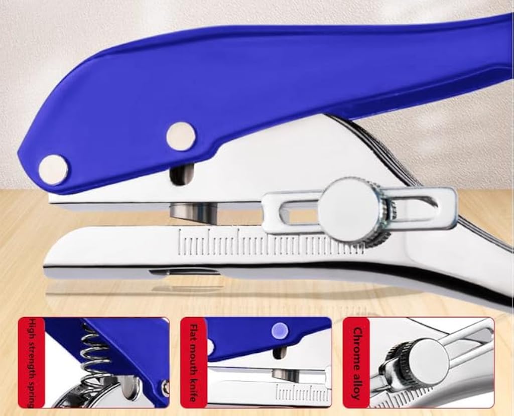 Serplex® Heavy Duty Single Hole Punch 8mm Handheld Hole Punch Tool with Drill & Drill Stop Collar, Maximum Thickness 1.2mm Punching Tool, Paper Puncher for Wooden Edge Bands, Plastic Sheets, Paper