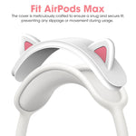 ZORBES® Headband Cover for AirPods Max Cute Cat Ear AirPods Max Headband Attachment Decoration Lightweight Silicone Cat Ear Style Headband Protector for Apple AirPods Max, White