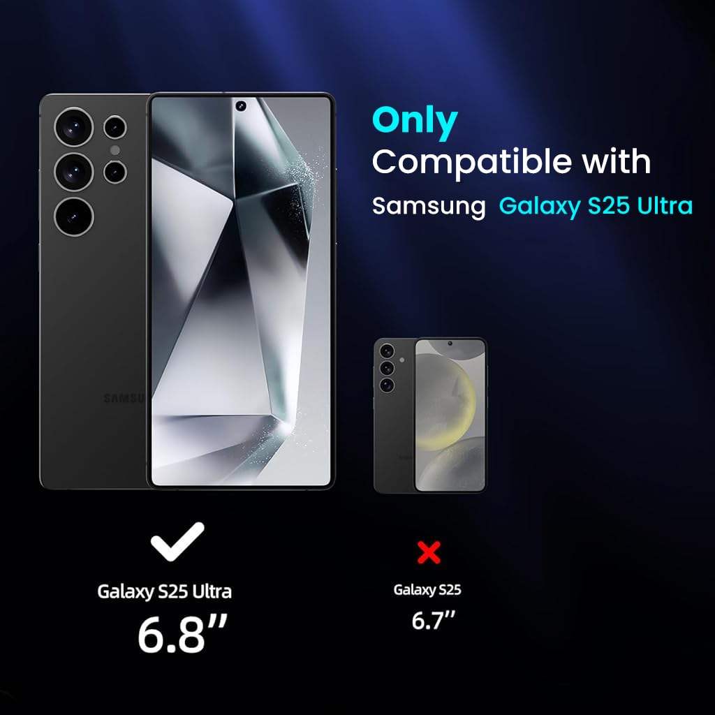 ZORBES® Compatible with Samsung S25 Ultra 2Pcs Screen Protectors HD Tempered Glass Privacy Screen Protectors Anti-scratch Screen Protectors withScreen Alignment Tool & Accessories Pack