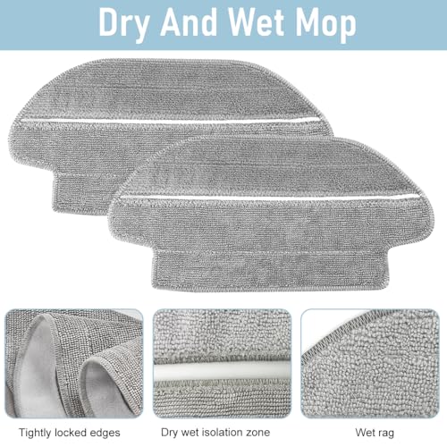 Verilux® Mopping Cloth for Mi Robot Vacuum Cleaner S10 Microfiber Absorbent Wet Dry Use Mop Cloth Replacements 2PCS